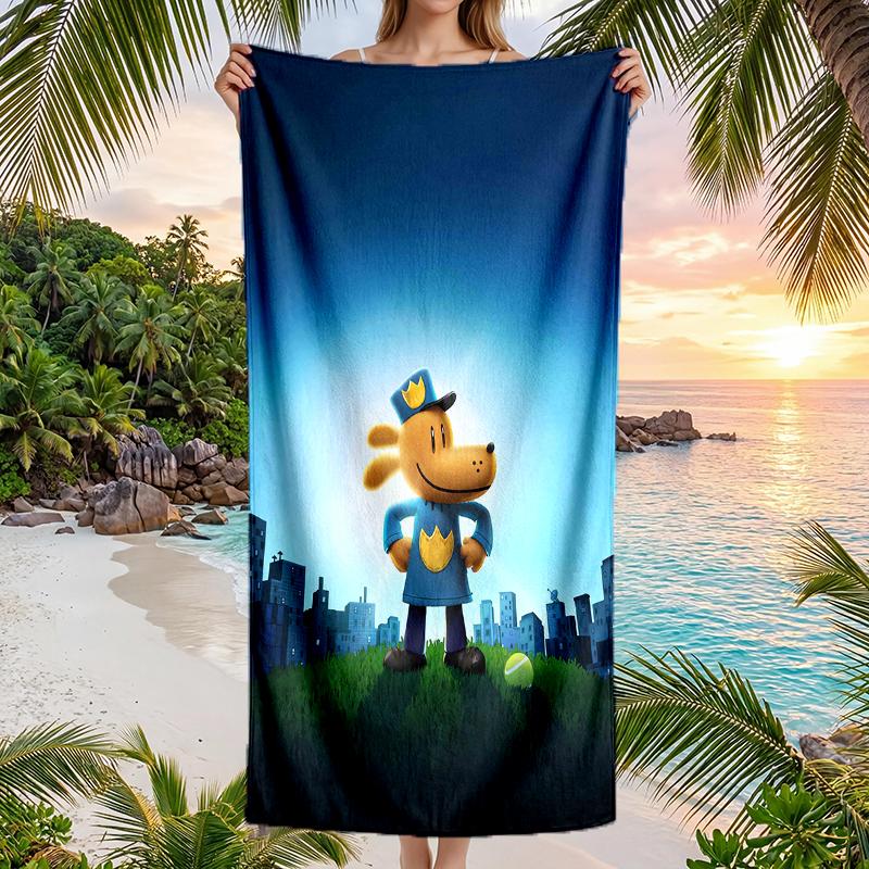 Dog Man Fashion Beach Towel: Ideal for Summer Adventures Soft, absorbent and quick drying suitable for swimming and bathing