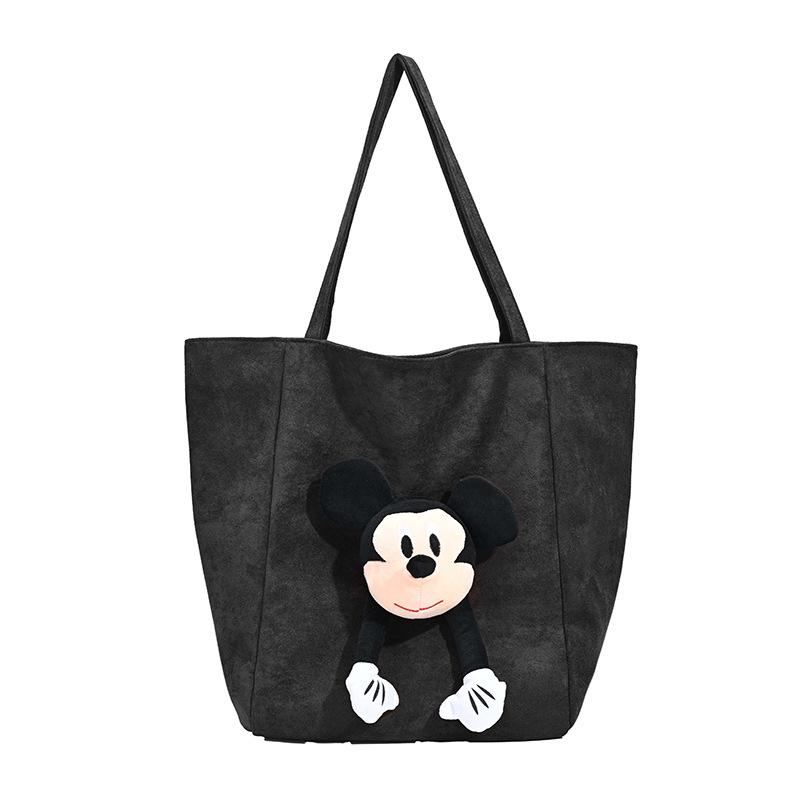 

Korean Cute Mickey Head Large Capacity Retro Tote Shoulder Bag чорний