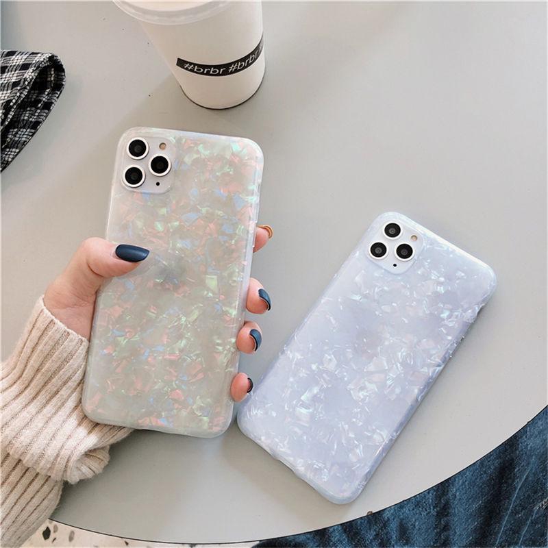 Glitter Dream Shell Pattern Case For Iphone 12 11 13 Pro Max Xr Xs Max X 8 7 Plus Soft Imd Silicone Cover For Iphone 11 12 Pro