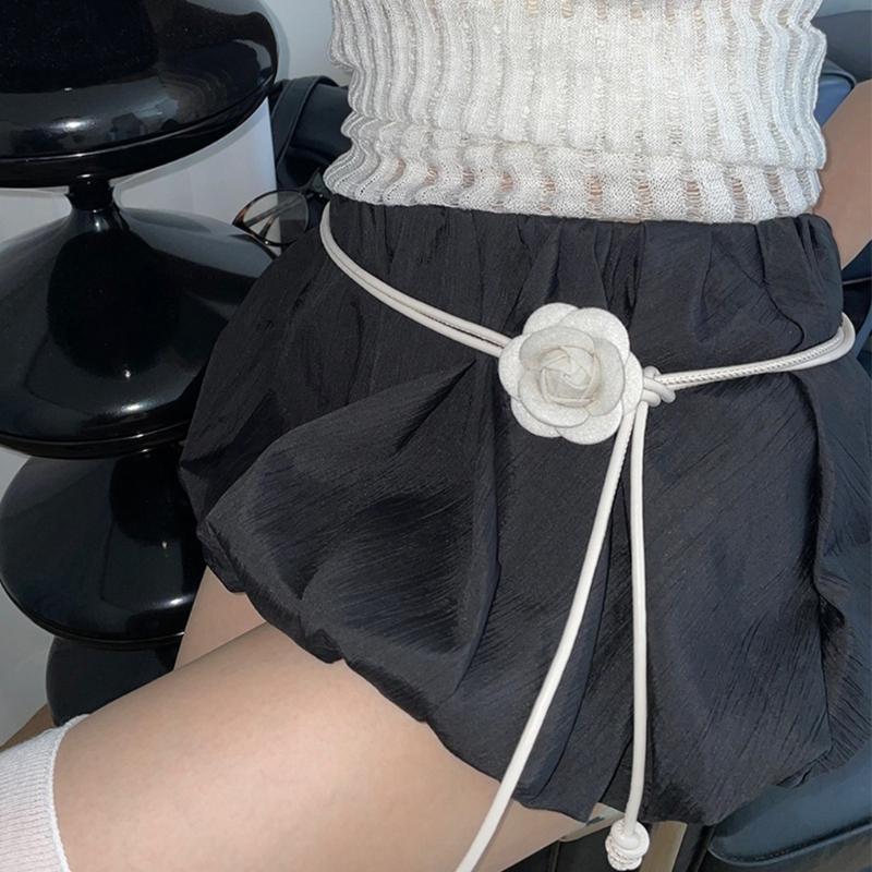 Women Shirt Waist Belt Plain Color Adjustable Flower Waist Belt Autumn Winter Woman Coat Sweater Decorative Rope