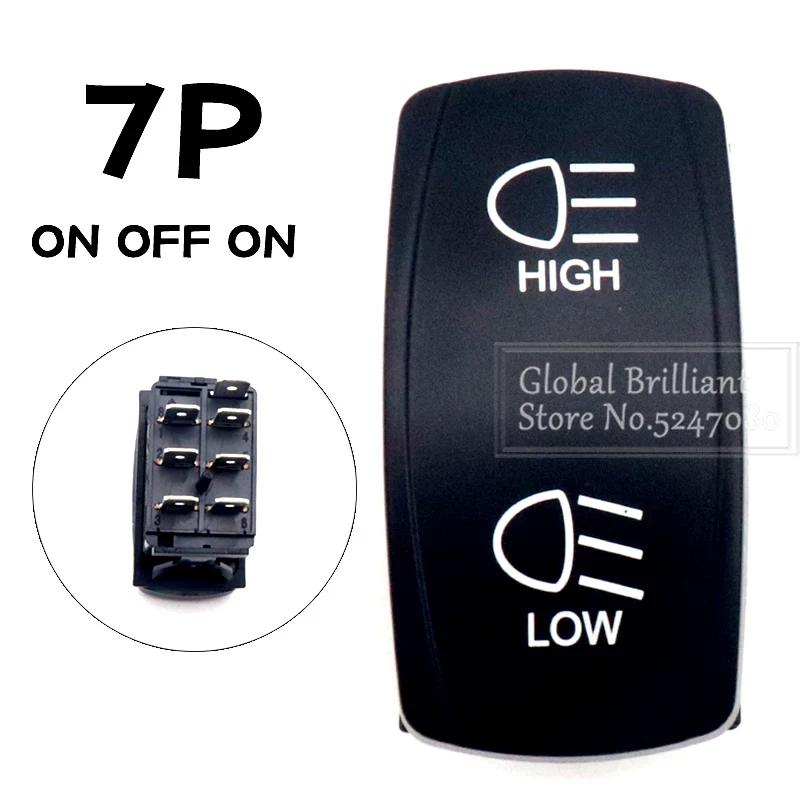 For Car Truck Marine 12V/20A 24V/10A Boat Rocker Switch Toggle 5Pin SPST / 7Pin DPDT ON-Off Switch with LED Light