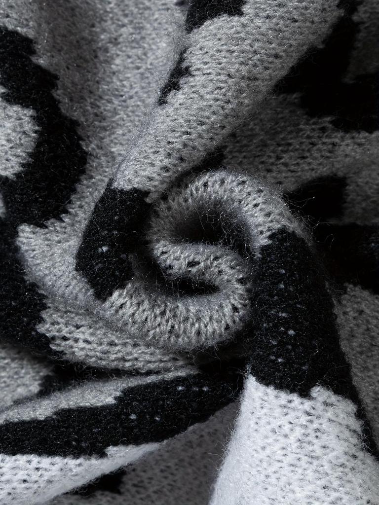 Men's Cute Cat Print Knit Pullover - Stylish Fall/Winter Round Neck Sweater