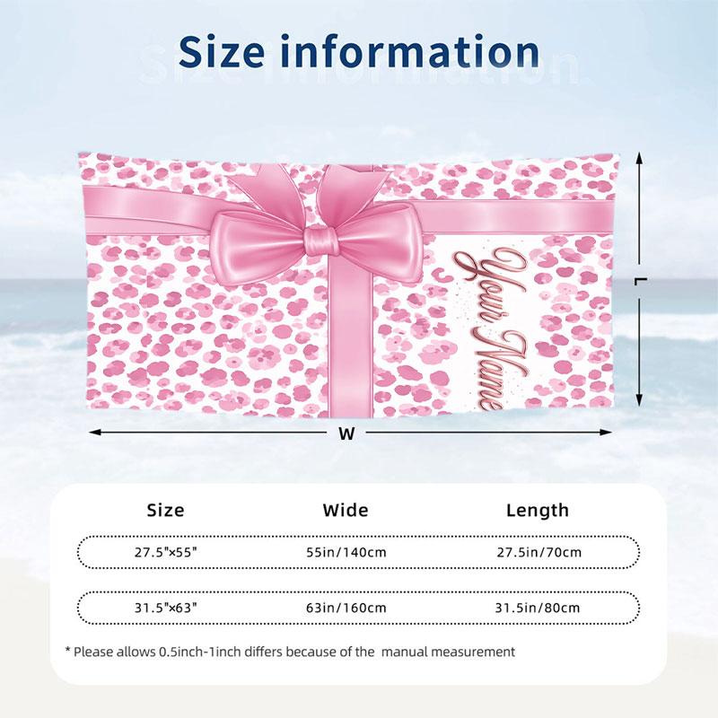 Floral Garden Theme Beach Towel Personalized Custom Name & Text Soft Quick Dry Beach Towel for Swimming Travel
