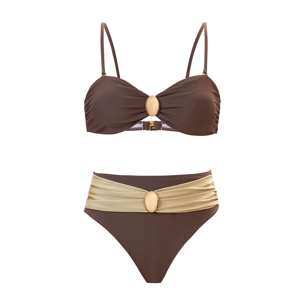 Hot-Selling Sexy Solid Color Split Bikini Swimwear for Women