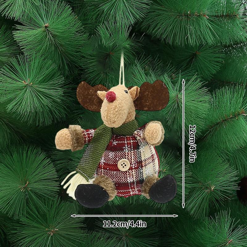 Navidad  Christmas Decoration Plaid Christmas Pendant Christmas Tree Pendant Bead Leg Pendant  Xmas Tree Decor Figurine Ornament