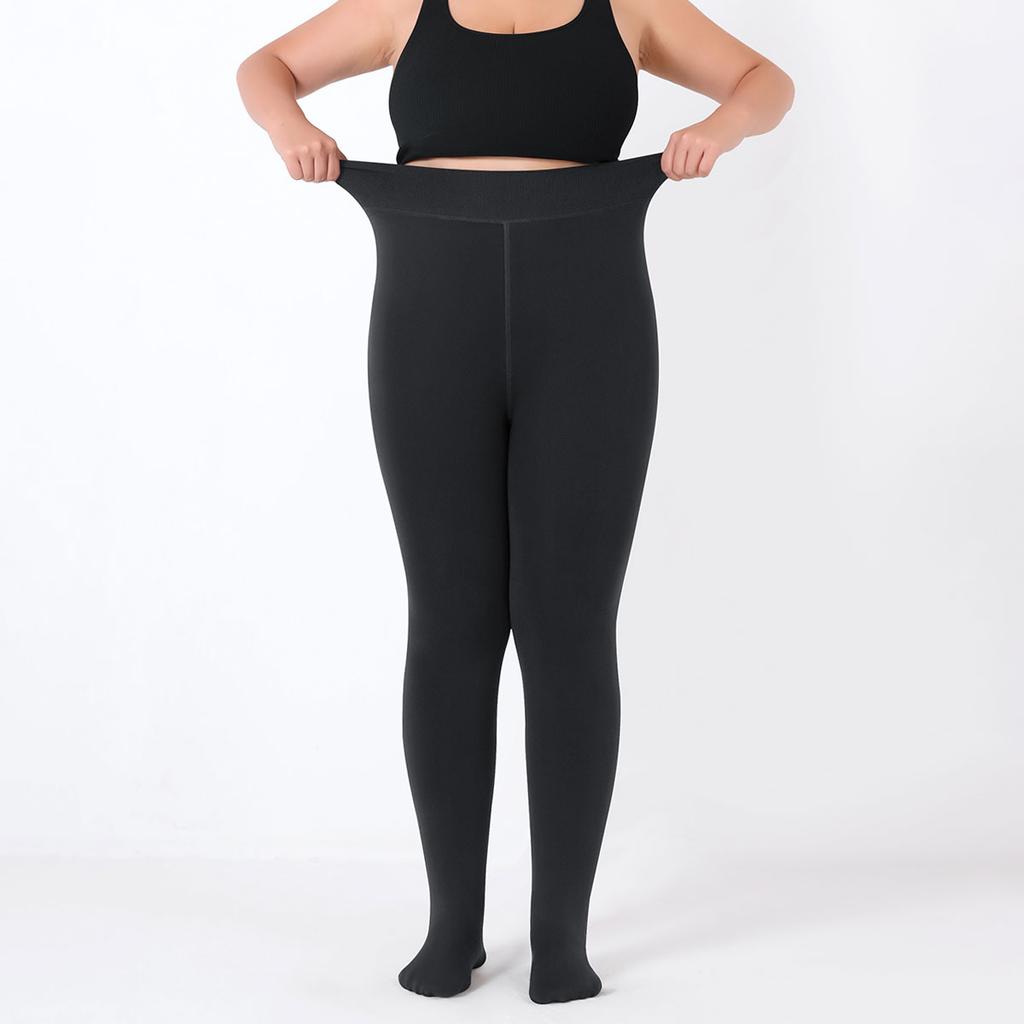 Nessaj Winter Women Leggings High Elasticity Plus Size Tights Plus Velvet Leggings With Socks 320g