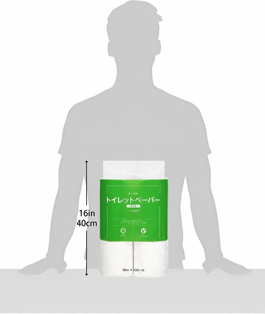 By Amazon Toilet Double 50m X 12 Single Rolls 24 Floral Scent Paper, Length, Rolls, Double, (12 = Rolls),