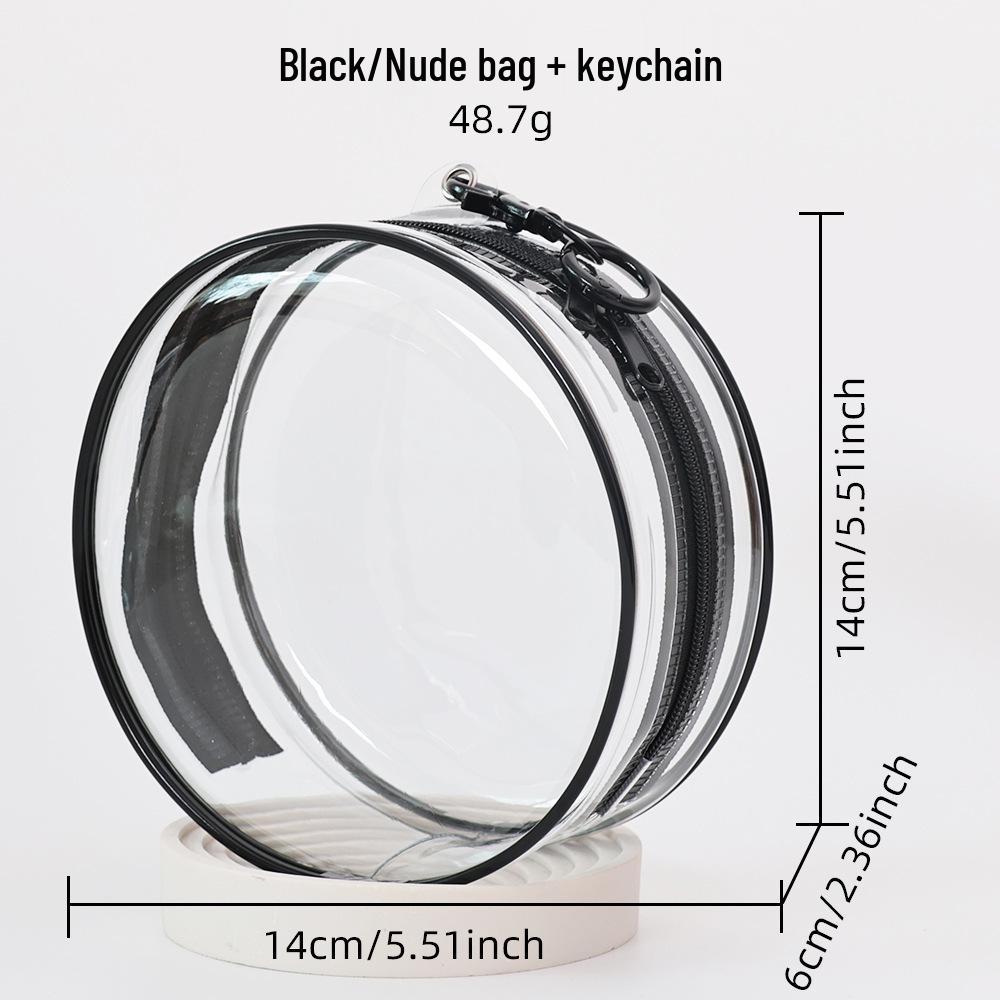 10cm Cotton Doll Ita Bag - PVC Transparent Round Carrier for 14cm Dolls