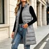 Women's Winter Down Vest with Stand Collar Sleeveless Outerwear for Cold