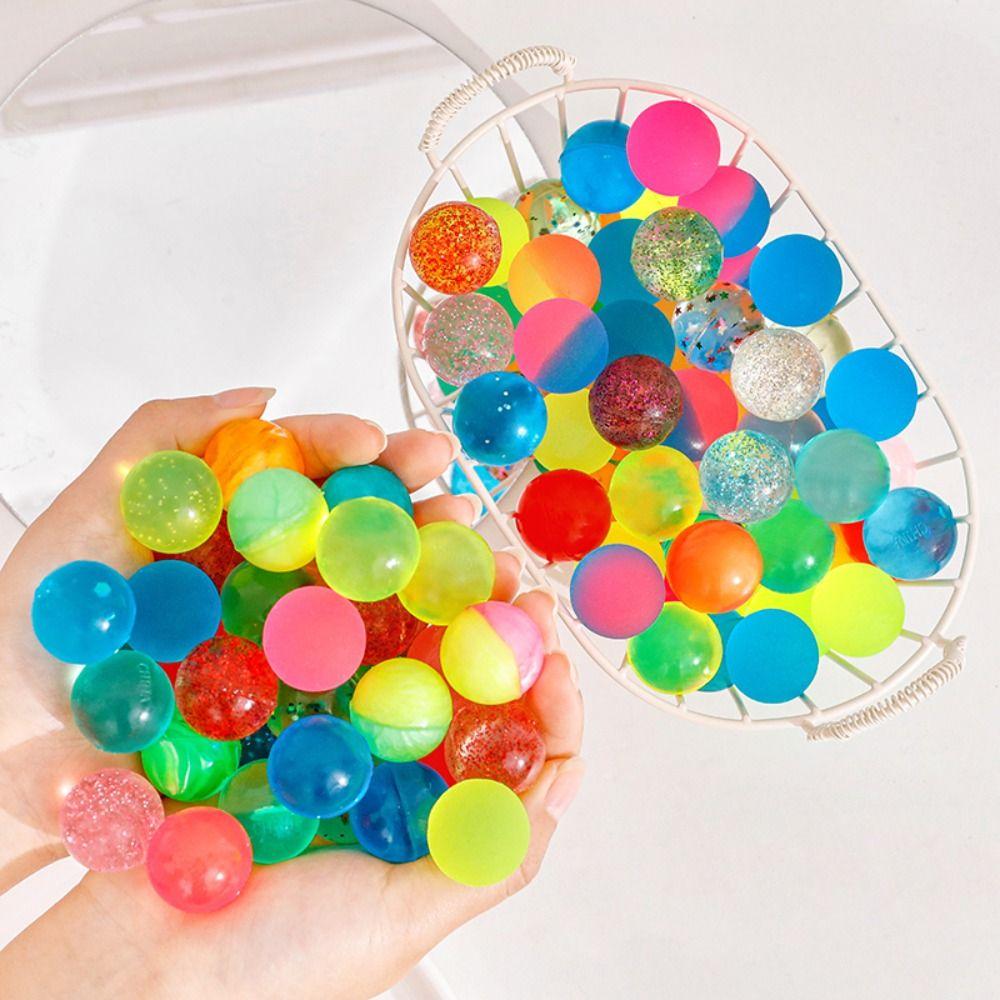 Creative Colorful Bouncy Ball Bouncing Sequin Jumping Ball Funny High Bounce Toy Balls  Gift