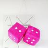 Fuzzy Dice Dice Plush Car Rear Mirror Decoration Hanging Dice Car Rear View Mirror