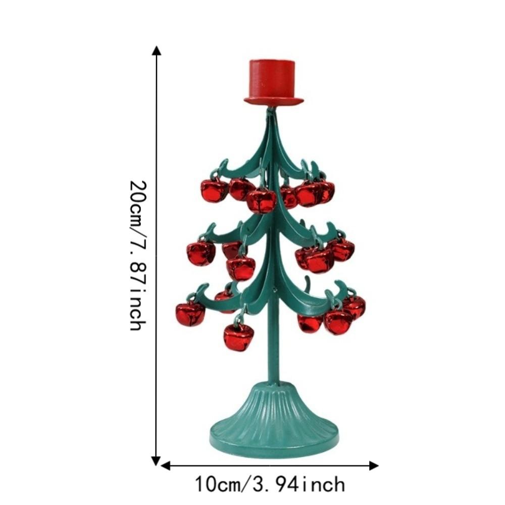 Iron Art Christmas Tree Bell Candlestick Vintage Candle Holder Christmas Decoration