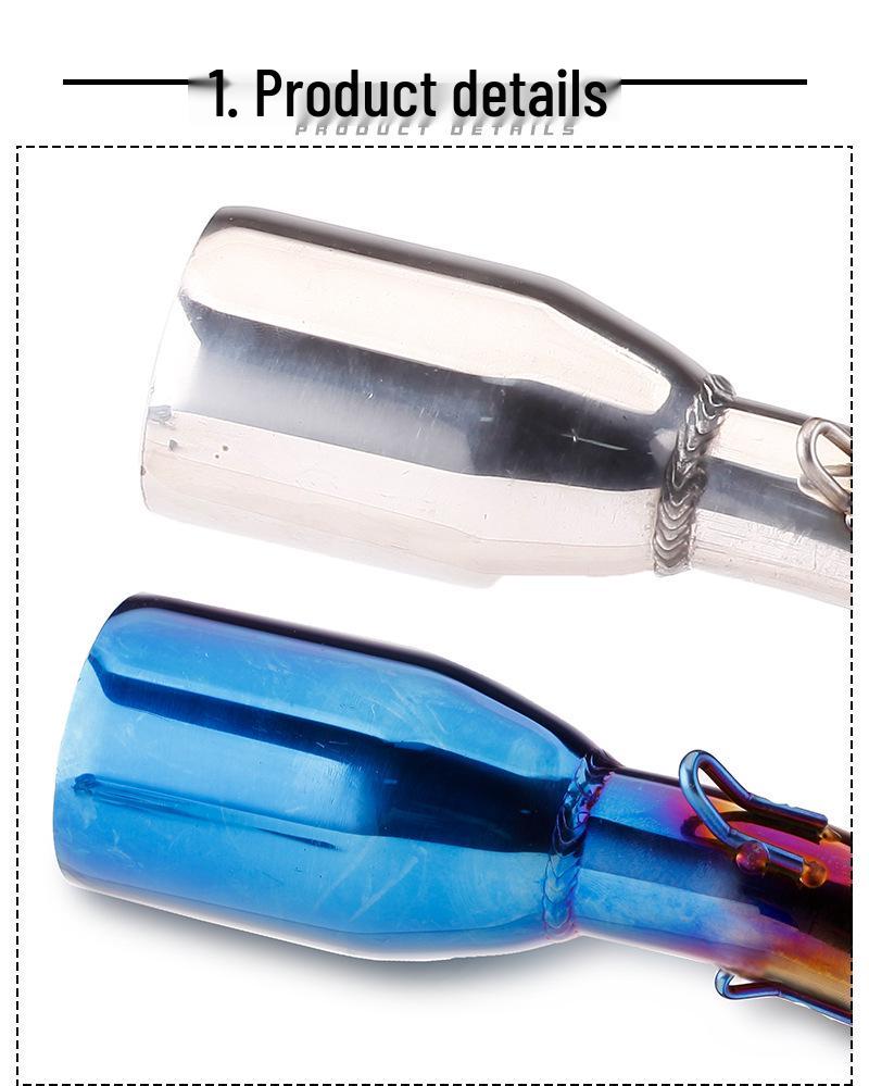 Applicable PGO Tigra 150ABS Exhaust: Blue Stainless Steel Front + Carbon Fiber Tail Section