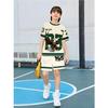 2-piece Boys' Fashionable 3D Printed Casual Short Sleeved Shorts Set T-shirt - Outdoor Sports Shorts T-shirt