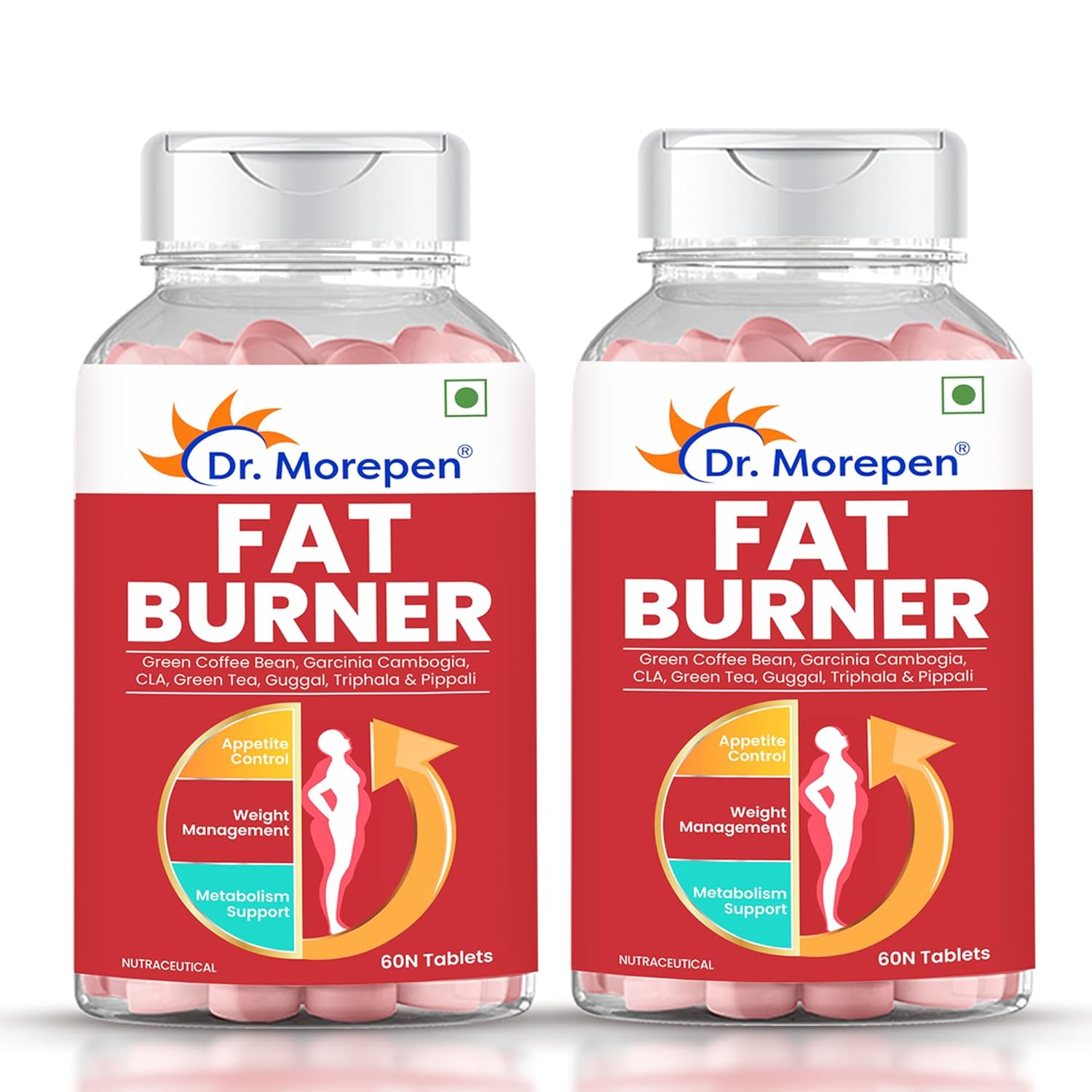 

DR. MOREPEN Fat Burner 60 Tablets X Pack Of 2 | Natural Weight Loss Supplement With Garcinia, Green Tea & L-Carnitine