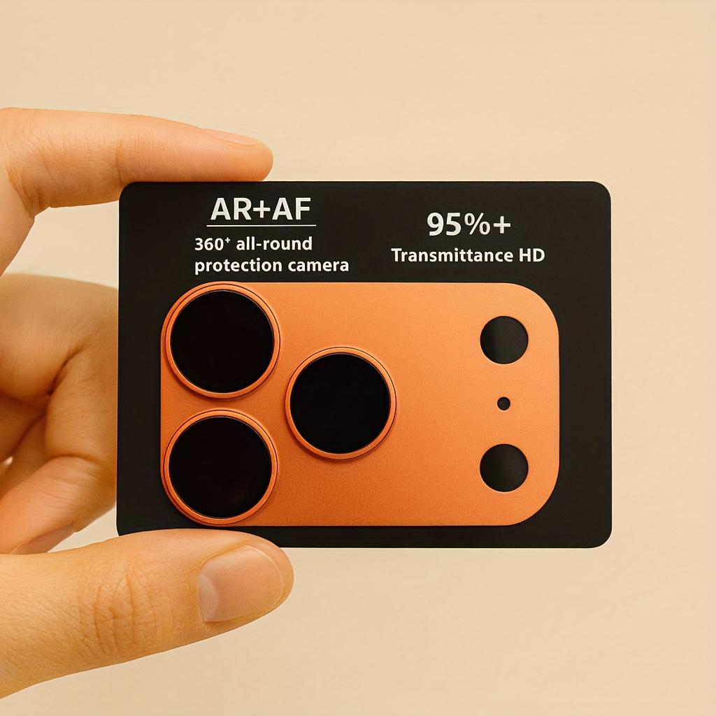 1pcs AR+AF HD Camera Protector For 17 Pro Max Pro Aluminum Metal Ring Anti-scratch Full Cover Lens Tempered Glass Film 4