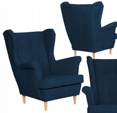 Ohrensessel skandinavisch Samt Hunter Family Möbel marineblau