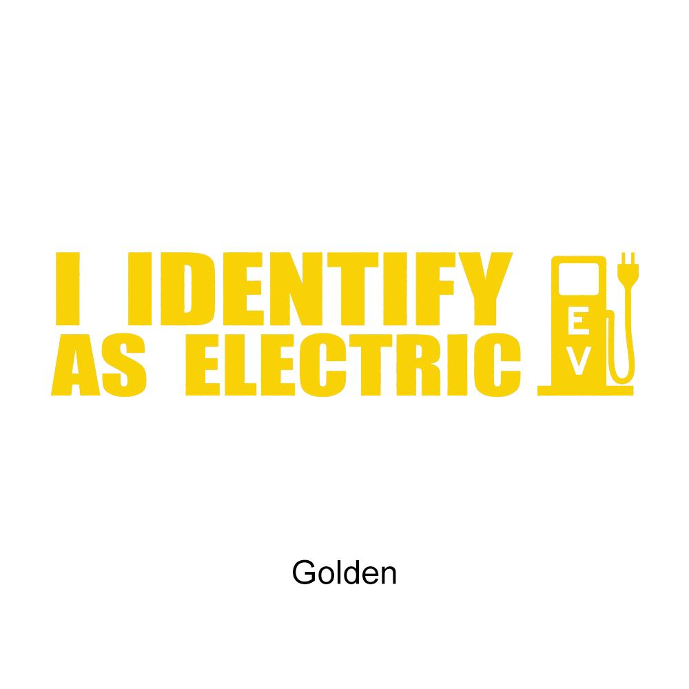 I Identify As A Electric Car Stickers Waterproof Reflective Decal Auto Door Window Rear Windshield Decoration for Tesla BYD