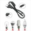 White/Black EU Plug Button 303 Switch Power Cord 2pin Wire Desk Lamp Switch Cable AC 220V Extension Power Cord Switch