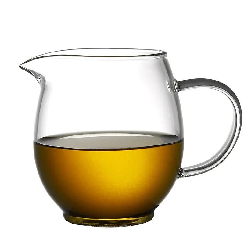 Verdickter Glas-Teekrug, Hitzebeständige Teetasse, Chinesisches Tee-Set Zubehör, Chahai, Klarer Kaffee-, Milchschaumbecher, Teegeschirr