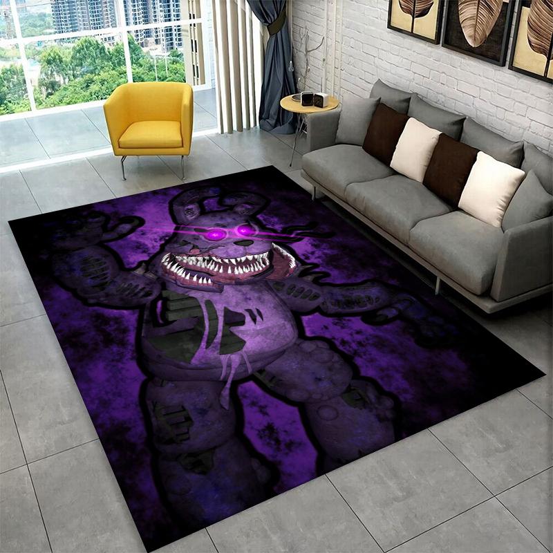 Klassischer F-FNAF Horror Spiel Freddy Teppich Teppich für Spielzimmer Schlafzimmer Wohnzimmer Sofa Heimdekoration, Kinderteppich Rutschfeste Fußmatte