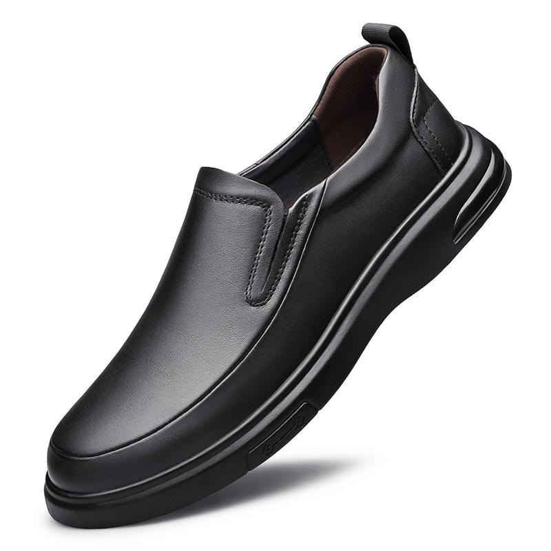

All-match Walking Moccasins for Men Genuine Leather Men s Loafers Casual Slip-On Wedding Shoes Comfortable Male Soft Sole Flats 44 чёрный
