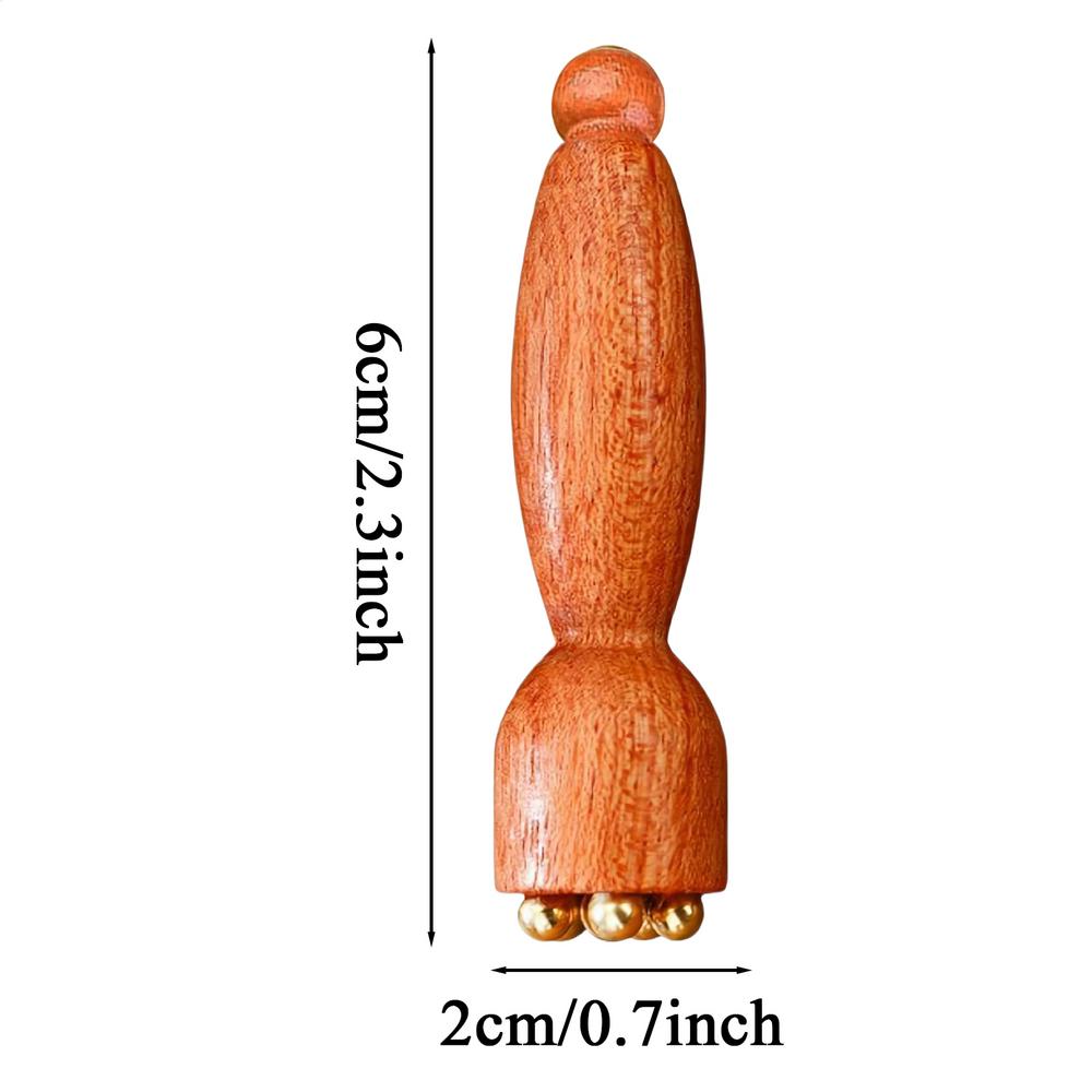Facial Massager Lotus Seedpod Beauty Brass Bead Rosewood Facial Gua Sha Tool Eye Relaxation Meridians Point Acupoint Massage