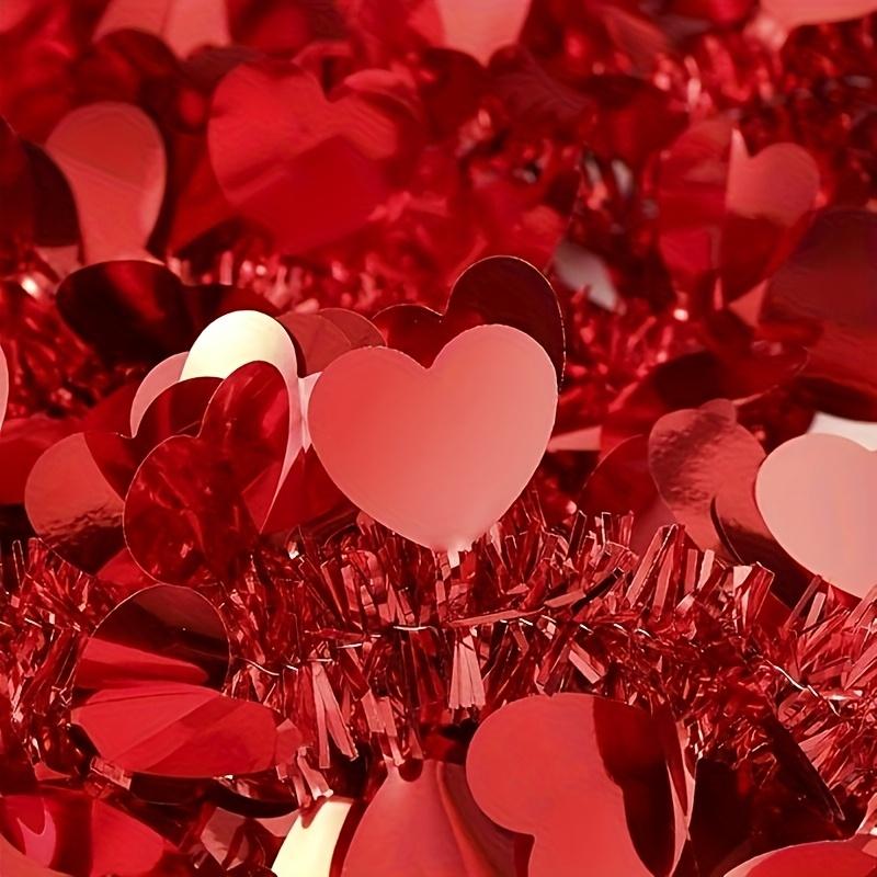 1pc Large  Red Heart Garland with Plastic Love Hearts - Valentine's Wedding Arch, Door &Balcony Decoration Suitable for Weddings