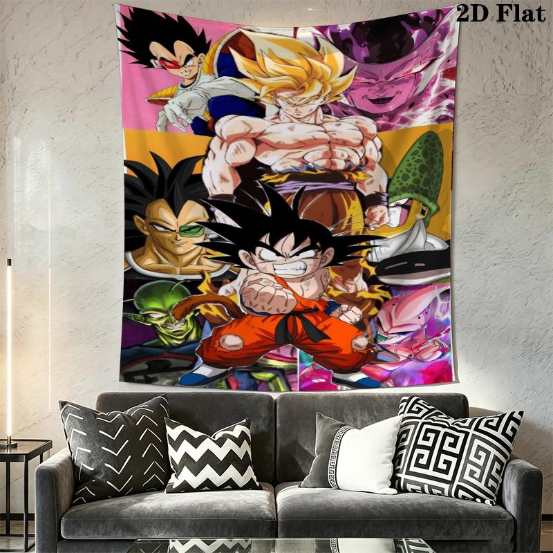 DRAGON BALL Wandteppich Ästhetischer Wandbehang Bedruckte Stoffdecke Dekorative Wandteppiche für Schlafzimmer Wohnzimmer Heimdekoration