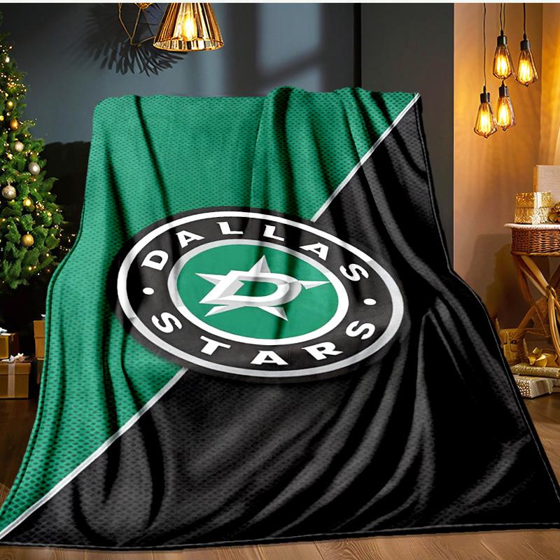 Dallas Hockey Team Blanket Flannel Throw for Sofa, Indoor, Camping, Living Room, Office, Chair, And Bed Soft Birthday Gift