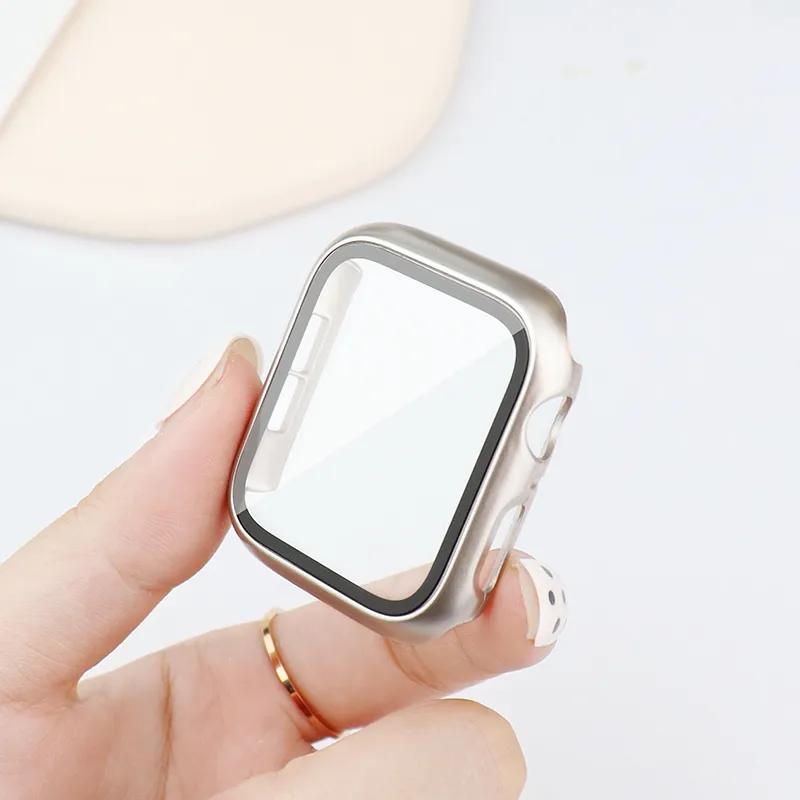 Screen Protector For Apple watch Case 9 8 7 6 5 4 3 SE iWatch 45mm 41mm 44mm 40mm 42mm Tempered Glass Film Hard PC Bumper