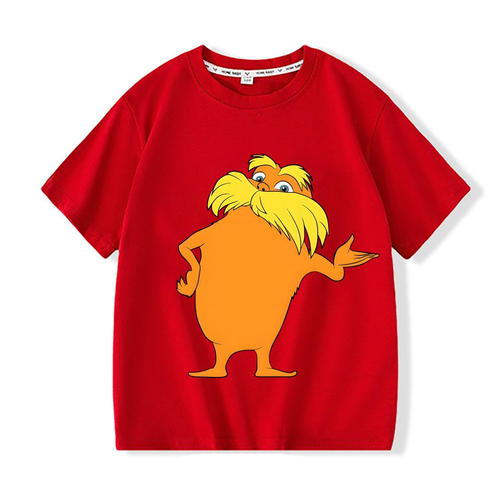 

Lorax I Speak For The Trees So Cute T-Shirt Cute Cartoon Printing 100%cotton T-shirts children O-neck Short Sleeve Soft Tops 100 червоний