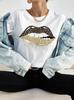 New Hot Red Lips Printed Unisex Tshirt Fashion Casual Tops 90s Girls Ladies Female Short Sleeve Clothing Tee Cute Graphic Top