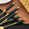 24Pcs Green Gold Dinnerware Set Stainless Steel Cutlery Set Kitchen Fork Knife Spoon Tableware Set Flatware Set Silverware Set