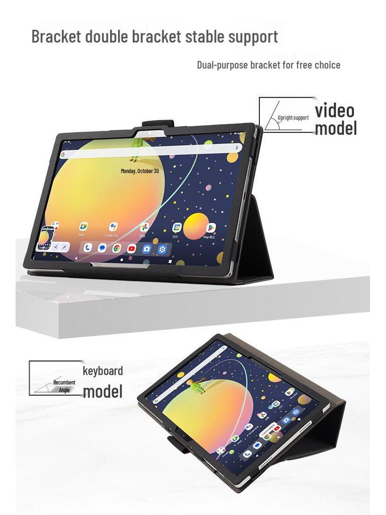 Kožené pouzdro Tab15 Pro: Ochranný 10,5" kryt na tablet se stojánkem a opěrkou rukou