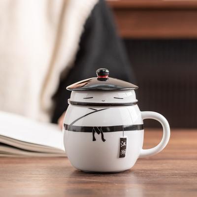 Filter Brewing Tea Cup Tea Separation Cup Office Mug Ceramic Cup with Lid Cup Souvenir