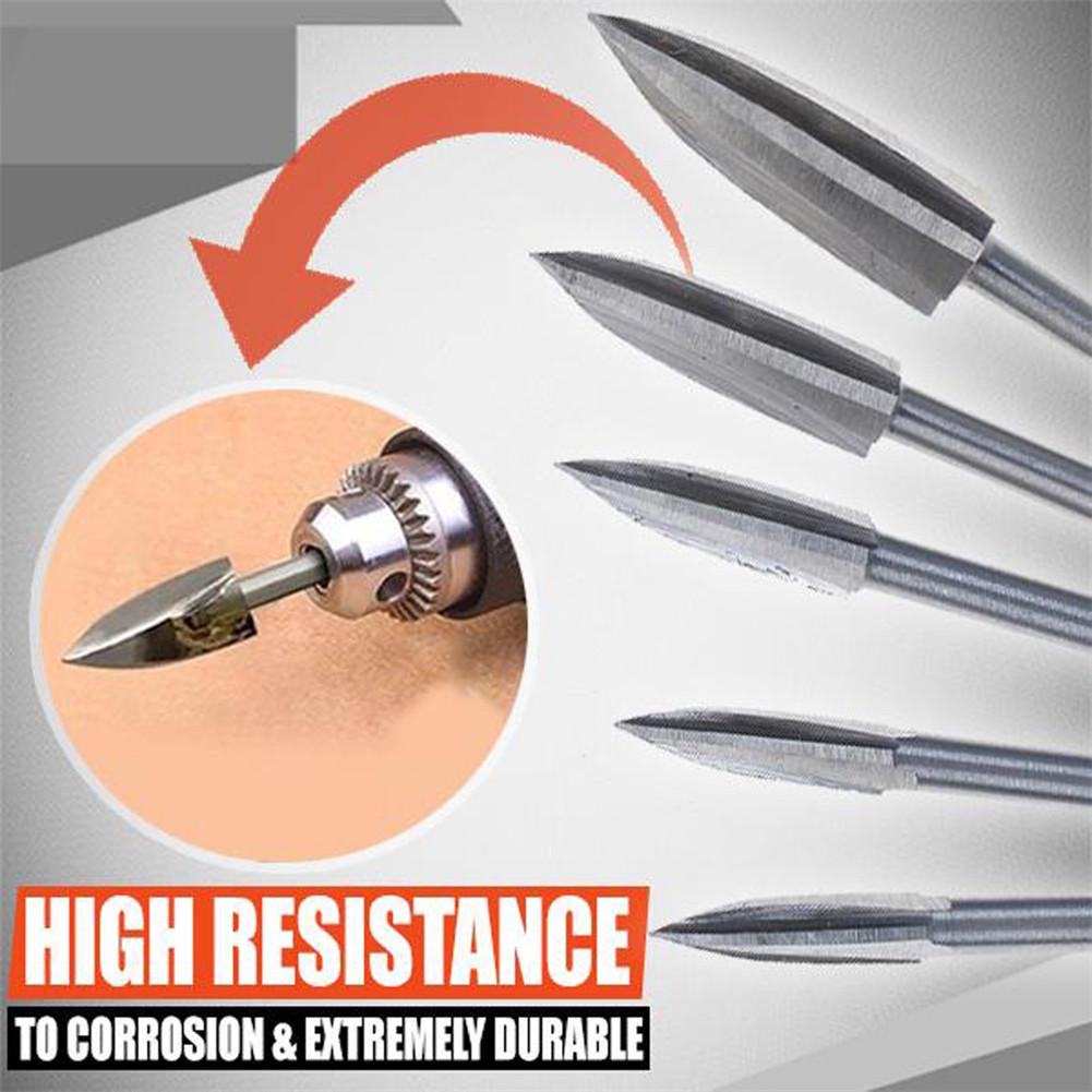 5PCS/set Steel Engraving Drill Bit Set Sharp Knife Wood Carving 3-8mm Drill Bit Woodworking Milling Cutter Rilling Engraving