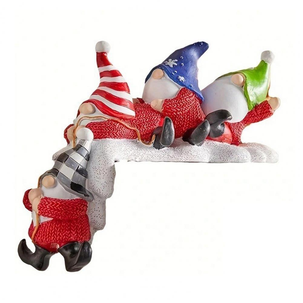 

Christmas Gnome Statue Shelf Sitter Table Shelf Edge Hanging Four Faceless Dwarf Decoration Home Office Ornament