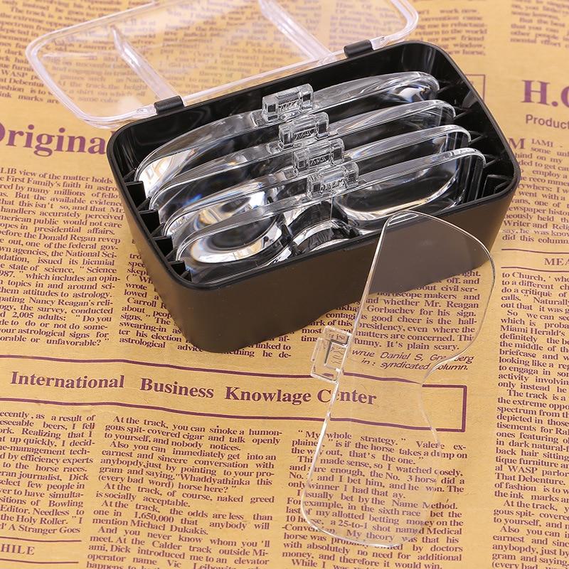 2-LED Visor Magnifier Glasses Magnifying Glass Repair Jeweler Magnifier 5 Replaceable Lens Headband