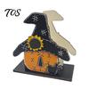 Decorative Napkin Organizer Halloween Wooden Holder, Ghost Pumpkin Tabletop Tissue Dispenser, Unique Gift for Hosts Paper Storage Holiday Dinner Party