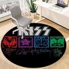 1 Alfombra Redonda de Oficina Banda KISS - Perfecta para Decoración de Oficina o Estudio, Lavable a Máquina, Base Antideslizante, Felpudo Decorativo