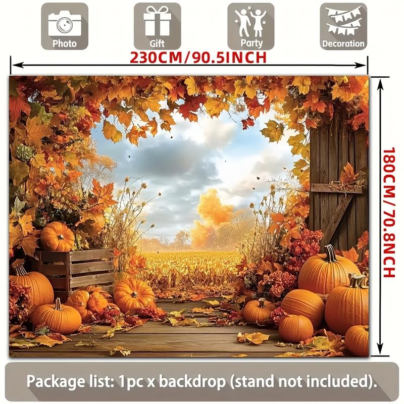2D flat design, 1 piece per pack. Autumn pumpkin harvest background banner - Farm theme colorful autumn decoration