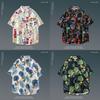 Japanese Hong Kong-Style Floral Hawaiian Shirt - Unisex Summer Short-Sleeve Retro Beachwear
