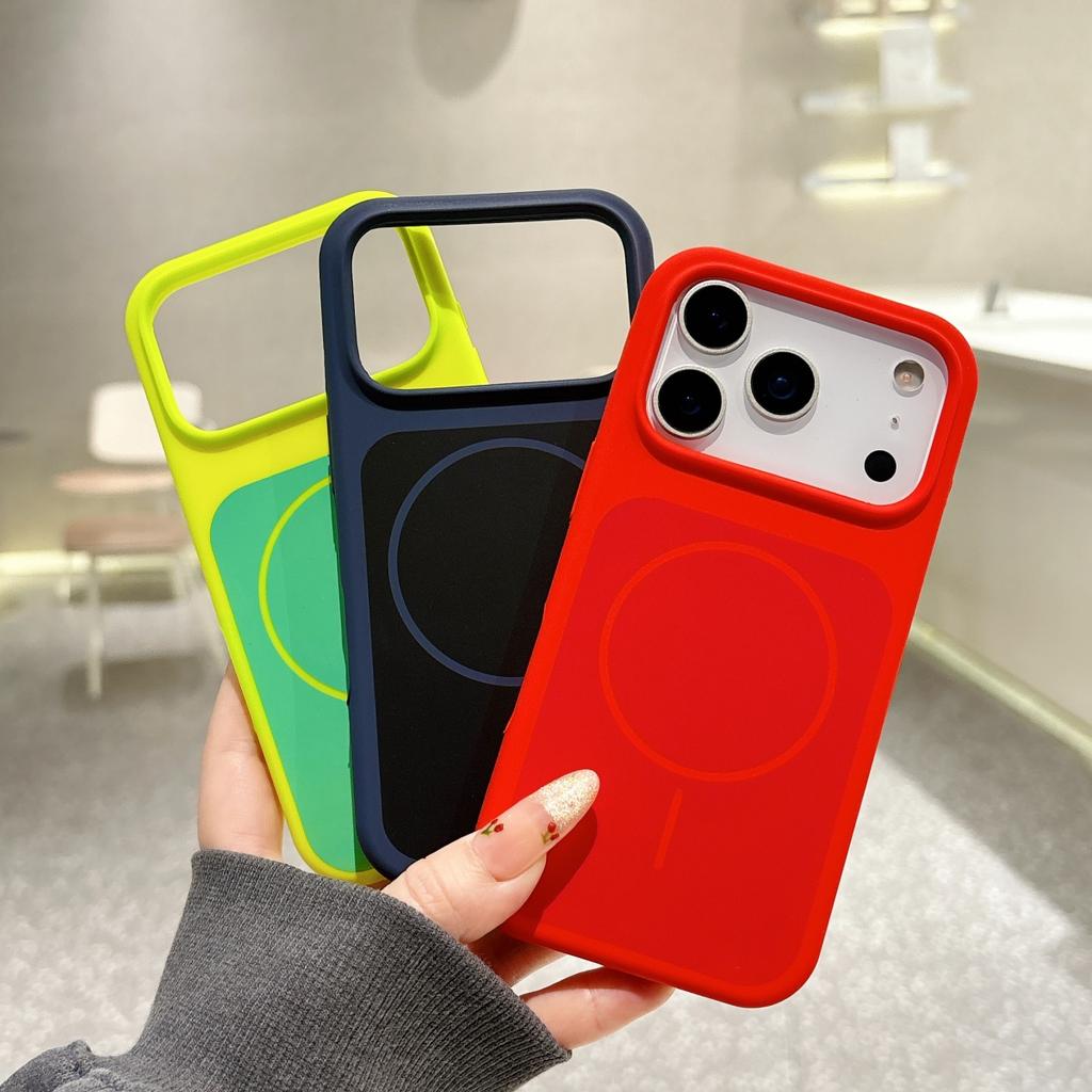 Luxury Hit Color Liquid Silicone Soft Phone Case For iPhone 17 Air 16 15 14 13 Pro Max Plus For MagSafe Charge Magnetic Cover