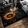 Butterfly And Sunflowers Office Rug Chair Mat, Entryway Carpet, Suitable for Front Door, Bedroom, Living Room, Desk, Holiday Gift