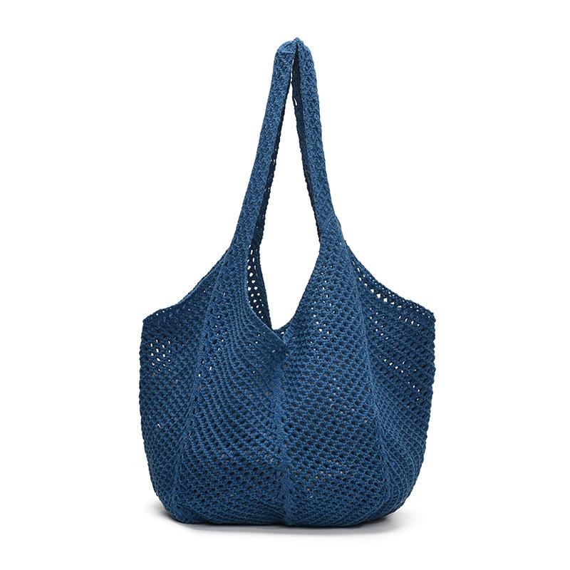 2025 New Niche Design Literary Lazy Wind Hollow Knitted Tote Bag Large Capacity Casual Versatile Shoulder Bag
