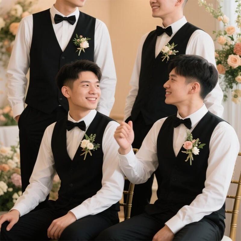 Playboy Men s Groomsmen Vest Suit Set L