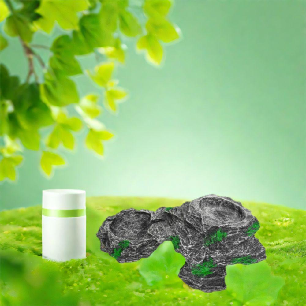 Resin Double Feeding Basin Convenient Aquarium Decoration Tank Ramp Turtle Tank Landscape  Indoor