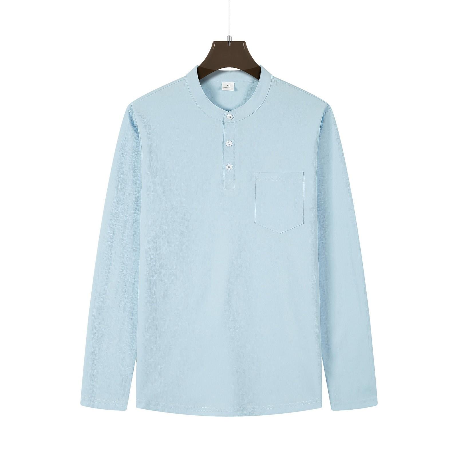 

Мужские однотонные потертые топы с воротником на пуговицах и длинным рукавом, повседневные модные топы для мужчин XXXL