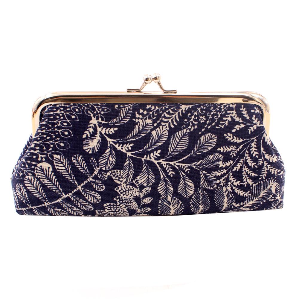 

Canvas Leaf Clasp Coin Purse - Women s Small Handbag 6-inch королевский синий